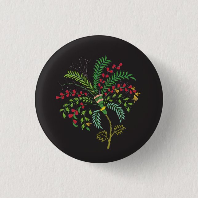 Badge, brooch with embroidery 3 cm round badge (Front)