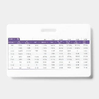 Badge Credit Card Sized Knock Out Layout Table ID Badge