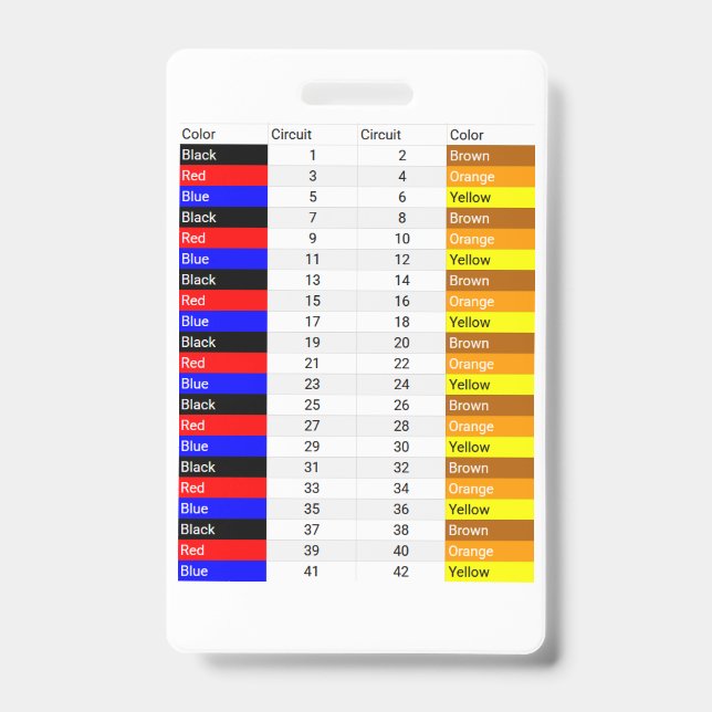 Badge Credit Card Sized Phase Colour ID Badge (Front)