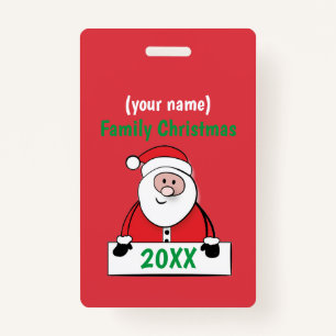 Badge - Custom Family Christmas (add name) ID Badge