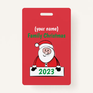 Badge - Custom Family Christmas (add name) ID Badge