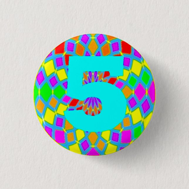 Badge: For 5th Birthday 3 Cm Round Badge (Front)