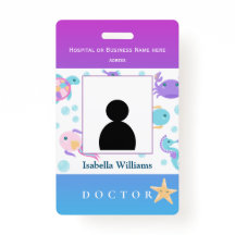 Badge for dentist, hospital member employee, kids