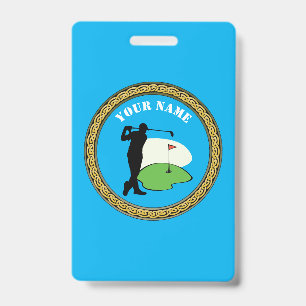 Badge Golf - Add Name - Golfer ID Badge