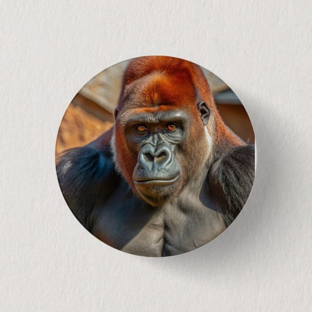 Badge: gorilla 3 cm round badge (Front)
