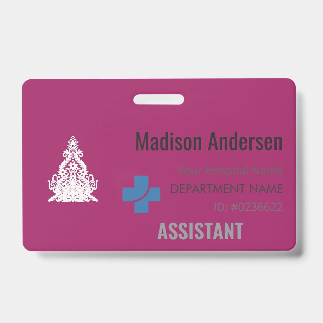 Badge Holder + Reel – Custom.ID.Pin.Design ID Badge (Front)