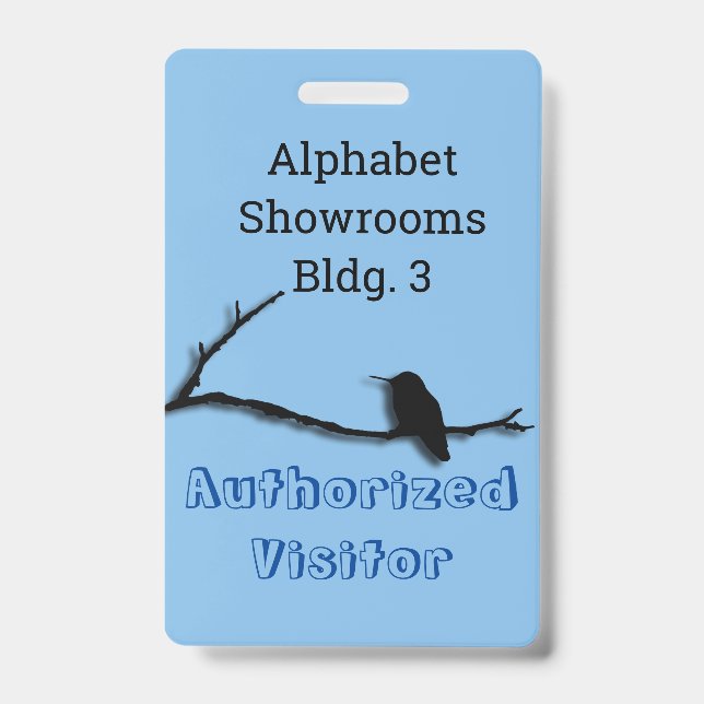 Badge - Hummingbird on Branch ID Badge (Front)