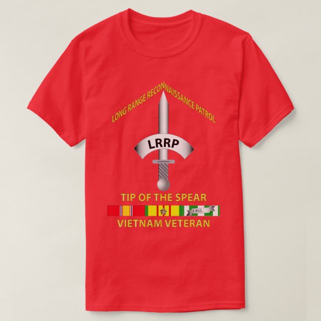 Badge LRRP Tip of the Spear Vietnam Vet w SVC T-Shirt (Design Front)