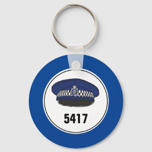 Badge Number. Policeman or Constable. Key Ring