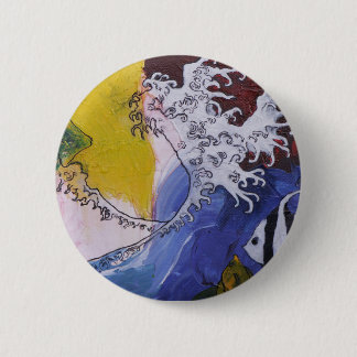 Badge of a painting inspired by Hokusai