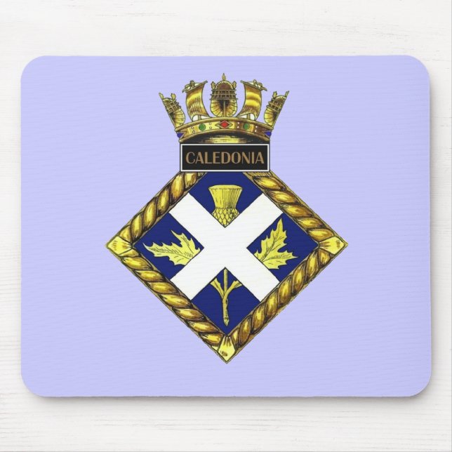 Badge of HMS Caledonia Mouse Mat (Front)