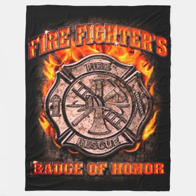 Badge Of Honour Fleece Blanket (Front)