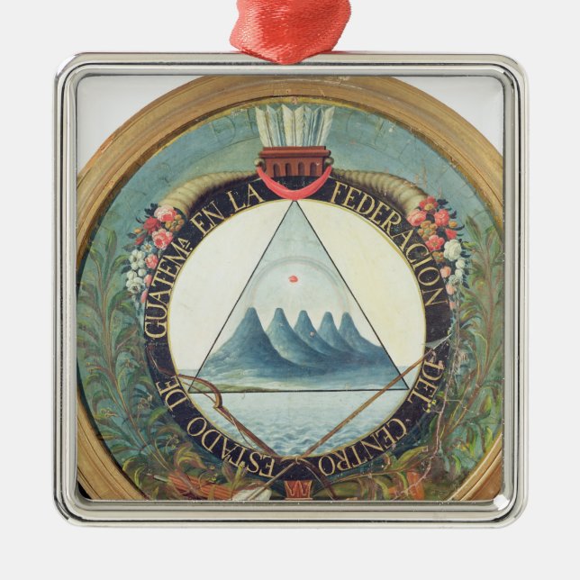 Badge of the Federation of Guatemala Metal Tree Decoration (Front)