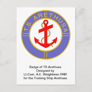 Badge of TS Arethusa Postcard