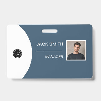 Badge Photo of the employee's person, Code bar, Lo ID Badge