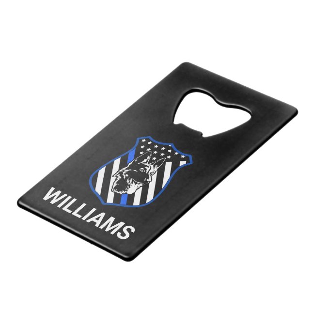 Badge Police Dog Bottle Opener (Back Angled)