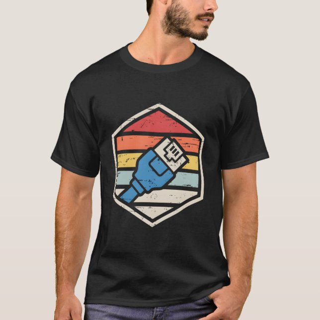 Badge Rj45 Network Engineer T-Shirt (Front)