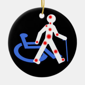 Badge Rond 5 Cm Porte-clefs Handicap invisible / V Ceramic Tree Decoration