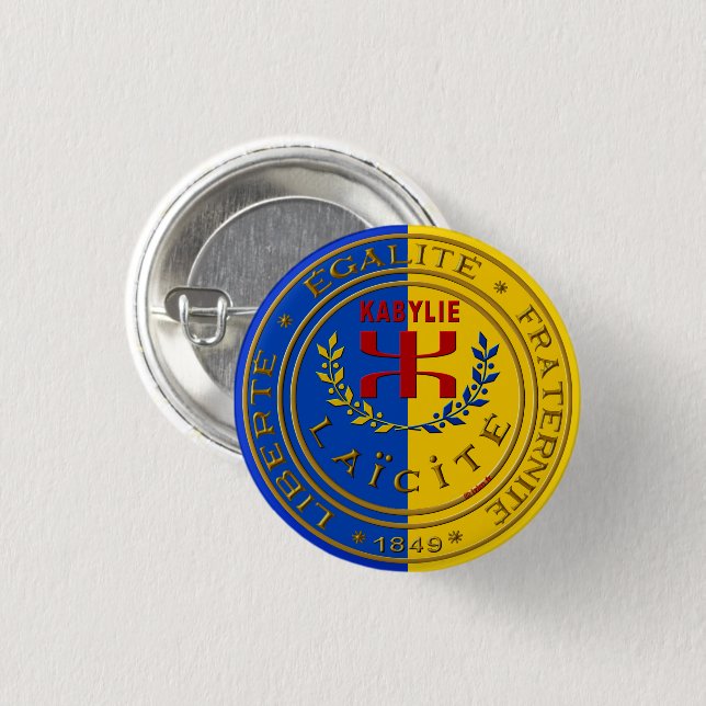 Badge rond, Kabylie laïque (Front & Back)