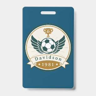 Badge - Soccer Football - Personalized - Add Name ID Badge