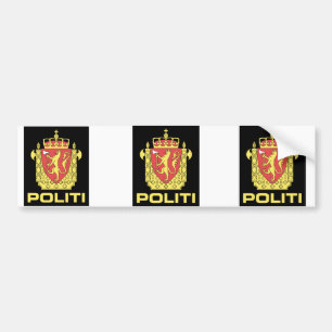 Badge the Norwegian Police Service, Norway Bumper Sticker