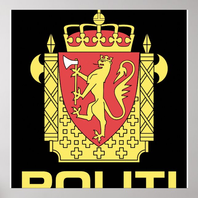 Badge the Norwegian Police Service, Norway Poster (Front)