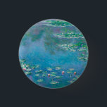 BADGE: "WATERLILIES" BY MONET 3 CM ROUND BADGE<br><div class="desc">"WATERLILIES" BY CLAUDE MONET</div>