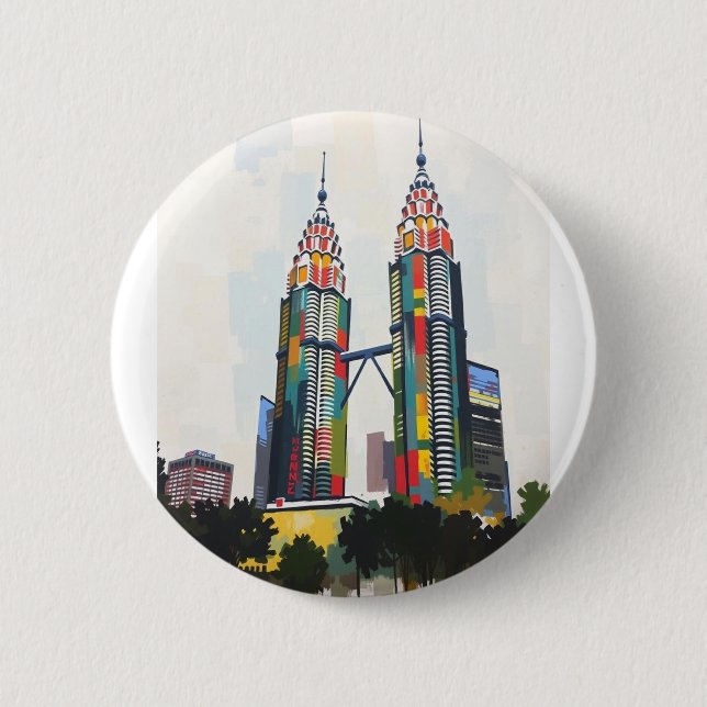 Badge With Petronas Towers In Malaysia  (Front)
