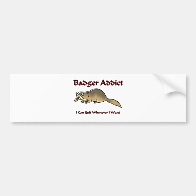 Badger Addict Bumper Sticker (Front)