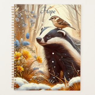 Badger and Sparrow Nature Wildlife Rustic Planner