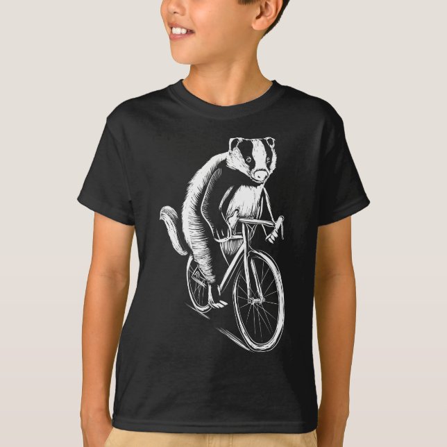 Badger Animal Bicycle Clothing Art Cyclist Gift Me T-Shirt (Front)