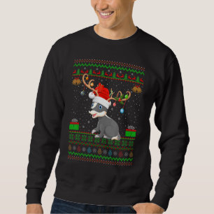 Badger Animal Santa Hat Matching Ugly Badger Chri Sweatshirt