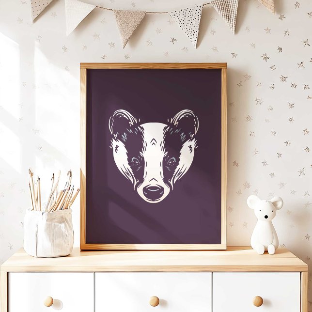 Badger | Badger Forest Animal Wall Print  (Badger | Badger Forest Animal Wall Print by TinkPrints.)