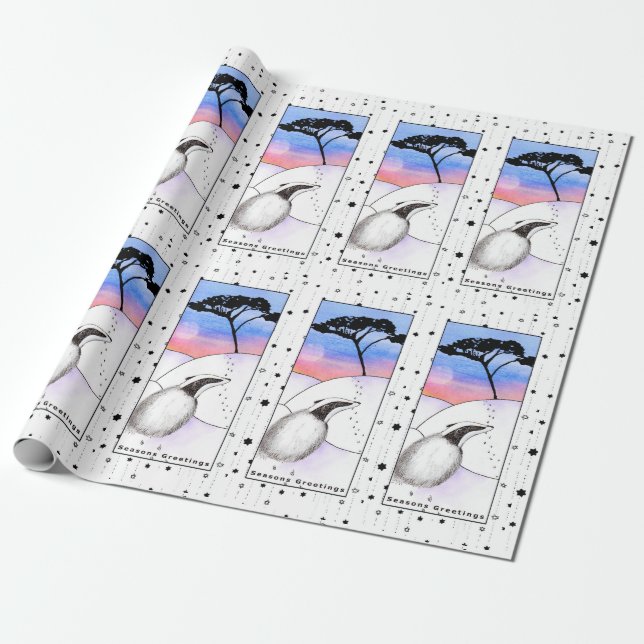 Badger Christmas (a429) Wrapping Paper (Unrolled)