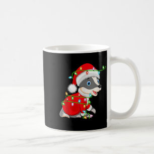 Badger Christmas Lights Santa Costume Cute Animal  Coffee Mug
