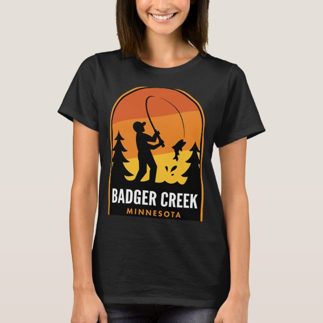 Badger Creek Minnesota Fishing T-Shirt (Front)