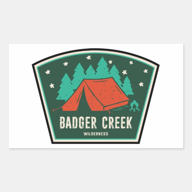 Badger Creek Wilderness Oregon Camping Rectangular Sticker (Front)