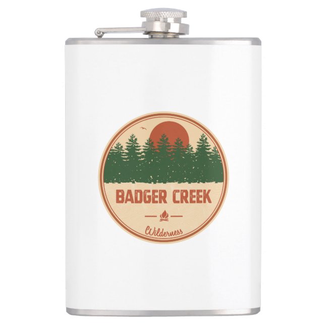 Badger Creek Wilderness Oregon Hip Flask (Front)