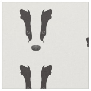 Badger Face Silhouette Fabric