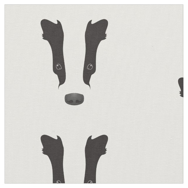Badger Face Silhouette Fabric (Close Up)