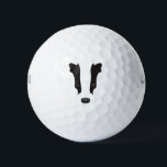 Badger Face Silhouette Golf Balls<br><div class="desc">Badger face silhouette. Customisable background colour (except black). Add your own text.</div>
