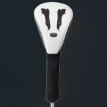 Badger Face Silhouette Golf Head Cover<br><div class="desc">Badger face silhouette. Customisable background colour (except black). Add your own text.</div>
