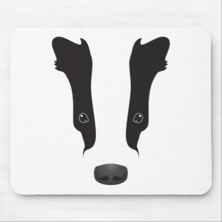 Badger Face Silhouette Mouse Mat