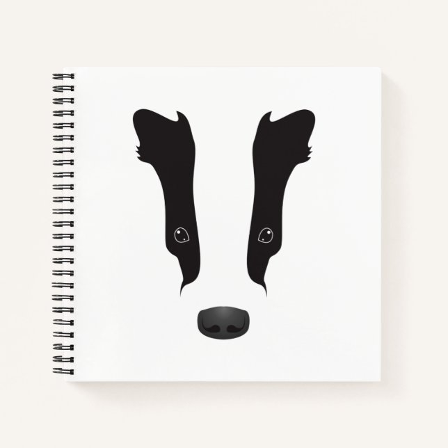 Badger Face Silhouette Notebook (Front)