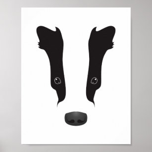 Badger Face Silhouette Poster