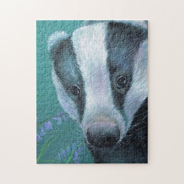 Badger fine art painting jigsaw puzzle (Vertical)