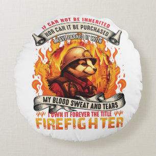 Badger Firefighter Round Cushion