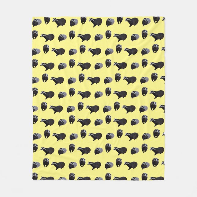 Badger Frenzy Fleece Blanket (Yellow) (Front)