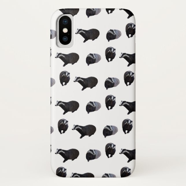 Badger Frenzy iPhone X Case (choose colour) (Back)