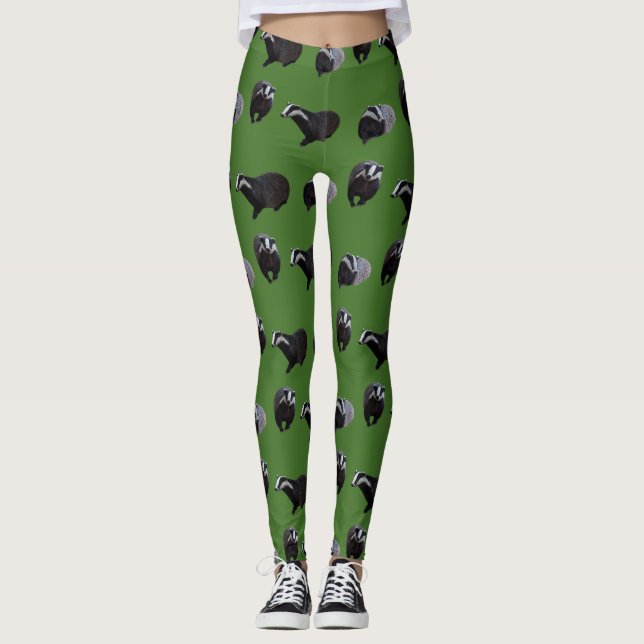 Badger Frenzy Leggings (Green) (Front)